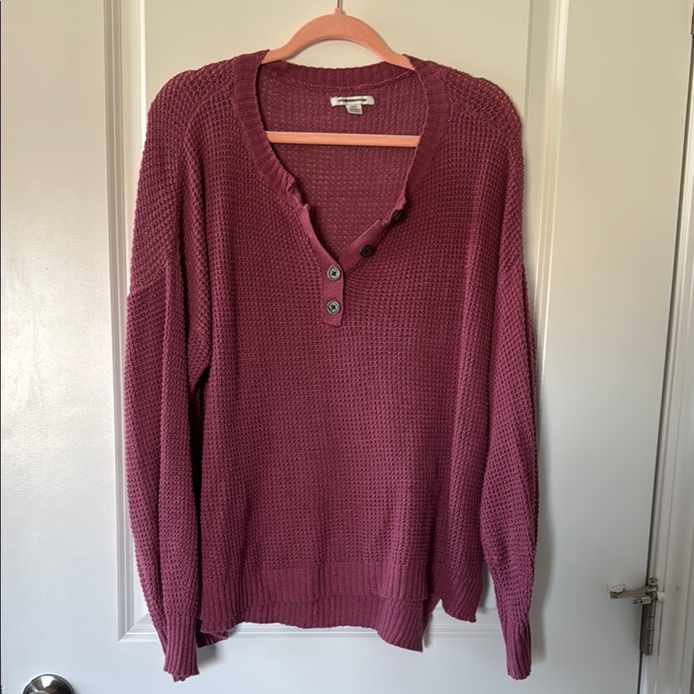 Women's Button-Up Sweater - Purple